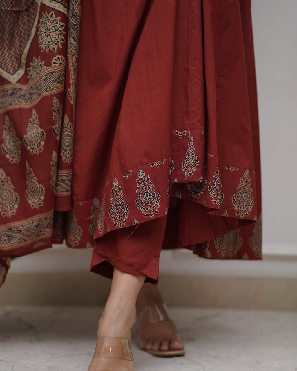 Heritage Maroon Flared Suit Set