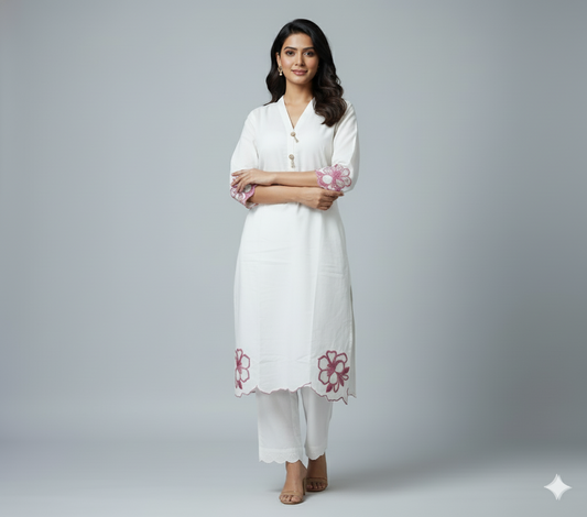Blush Edge Kurta Set