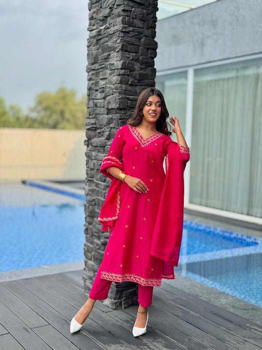 Fuchsia Glow Cotton Set