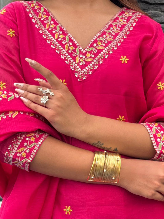 Fuchsia Glow Cotton Set