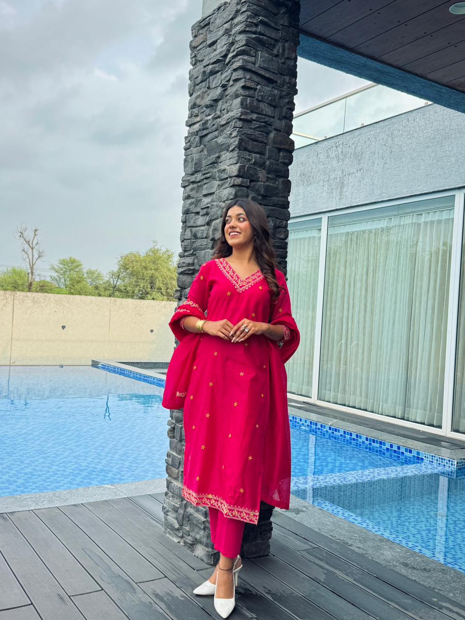 Fuchsia Glow Cotton Set