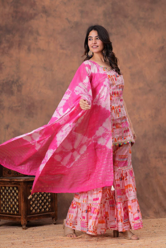 Rangreza Muslin Sharara Set