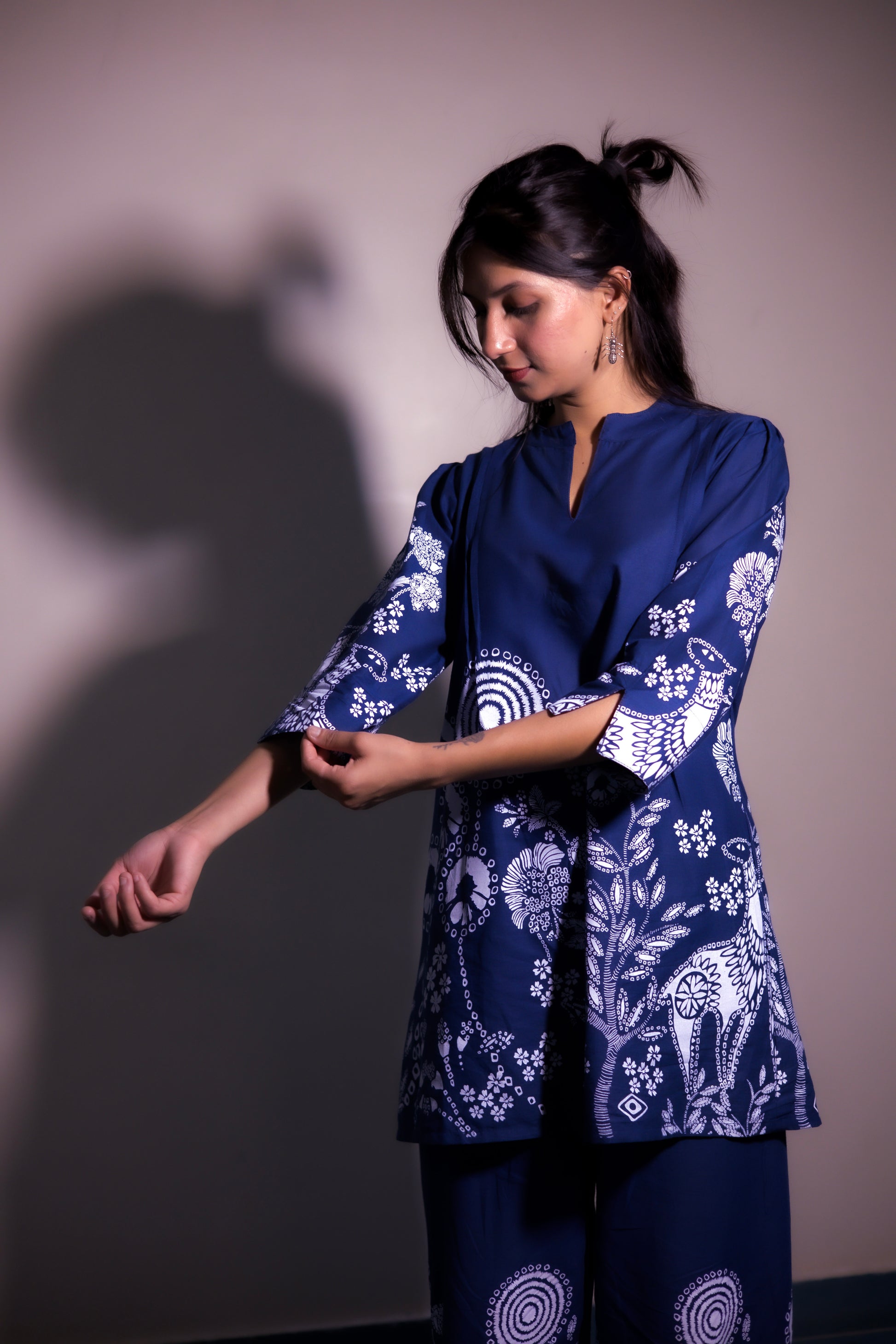 Indigo Darpan – Folk Print Cotton Co-ord Set - Aniq India